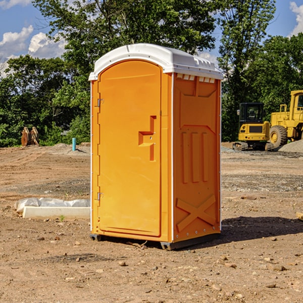 how often are the portable restrooms cleaned and serviced during a rental period in Pittsburg County